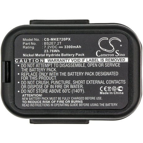 7.2V, Ni-MH, 3300mAh, Power Tools battery fits Atlas Copco, Milwaukee, Bs2e7.2t, Pes7.2t, 23.76Wh Power Tools Cameron Sino Technology Limited (Power Tools)