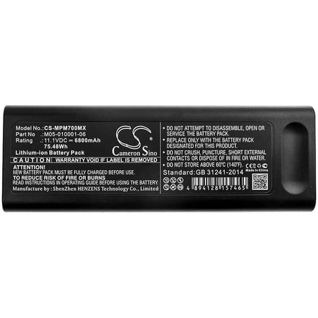 11.1V, Li-ion, 6800mAh, Medical battery fits Ge, Mindray, 0146-00-0069, 75.48Wh Medical Cameron Sino Technology Limited (Medical)