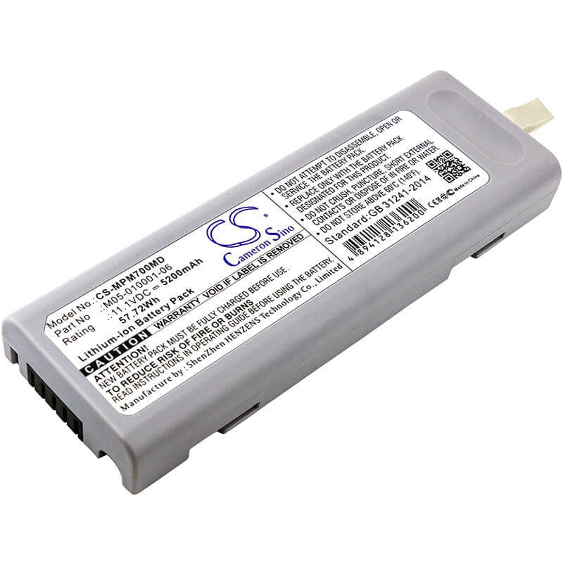 11.10V, Li-ion, 5200mAh, Medical battery fits Ge, Mindray, 0146-00-0069, 57.72Wh Medical Cameron Sino Technology Limited (Medical)