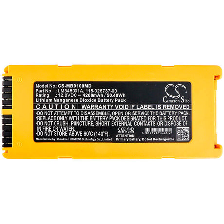12.0V, Li-MnO2, 4200mAh, Medical battery fits Mindray, 022-000124-00, Beneheart D1, 50.40Wh Medical Cameron Sino Technology Limited (Medical)