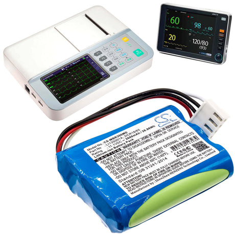 11.1V, Li-ion, 2600mAh, Medical battery fits Mindray, 022-000122-00, Beneheart R3, Beneheart R3 Ekg, 28.86Wh Medical Cameron Sino Technology Limited (Medical)