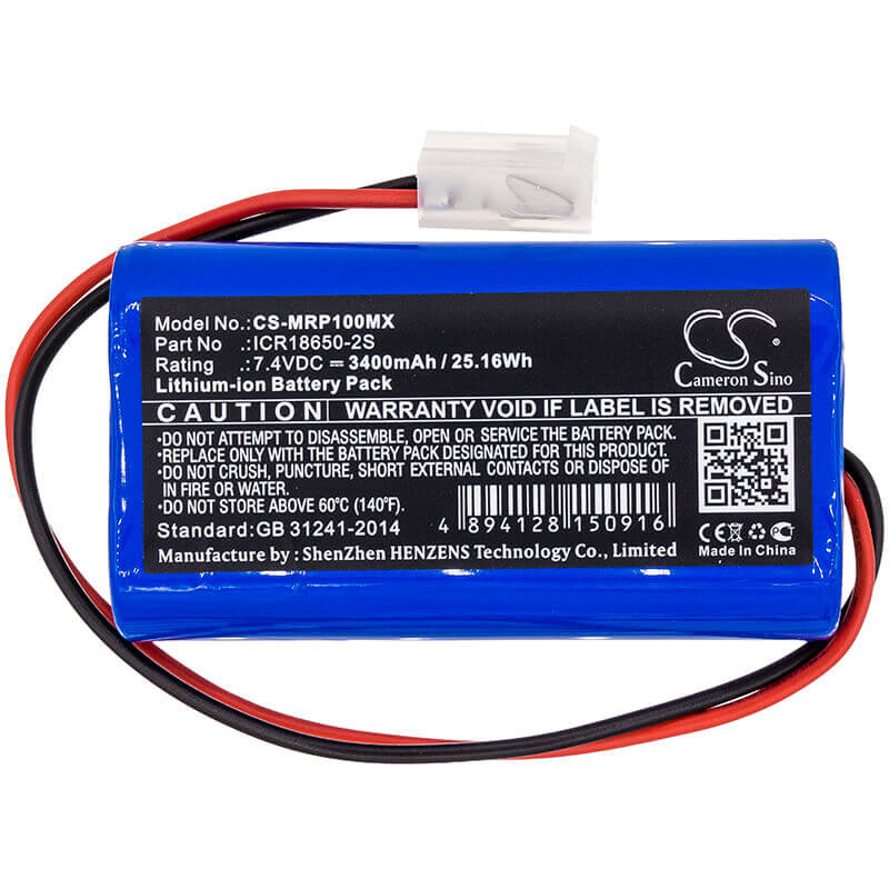 7.4V, Li-ion, 3400mAh, Medical battery fits Mindray, Icr18650-2s, Sp1, Sp1 Syringe Pump, 25.16Wh Medical Cameron Sino Technology Limited (Medical)