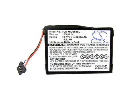 3.7V, Li-ion, 1250mAh, GPS battery fits Mitac, Mio 138, Mio 268, 4.63Wh GPS, Navigator Cameron Sino Technology Limited