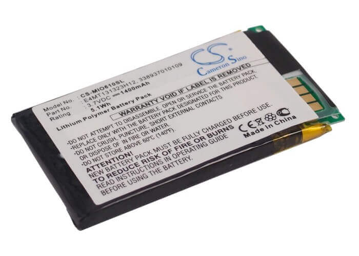 3.7V, Li-ion, 1400mAh, GPS battery fits Mitac, 338937010109, Mio H610, 5.18Wh GPS, Navigator Cameron Sino Technology Limited