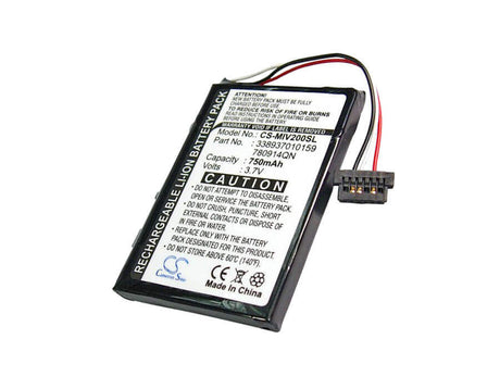 3.7V, Li-ion, 750mAh, GPS battery fits Mitac, 338937010159, Mio Moov 200, Mio Moov 200e, 2.78Wh GPS, Navigator Cameron Sino Technology Limited