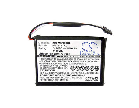 3.7V, Li-ion, 750mAh, GPS battery fits Mitac, 0781417xc, Mio Moov 360u, Mio Moov 300, 2.78Wh GPS, Navigator Cameron Sino Technology Limited
