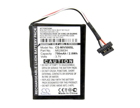 3.7V, Li-ion, 750mAh, GPS battery fits Mitac, 338040000014, Mio Moov 500, Mio Moov 510, 2.78Wh GPS, Navigator Cameron Sino Technology Limited