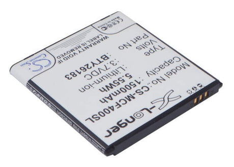 3.7V, Li-ion, 1500mAh, SmartPhone battery fits Mobistel, Bty26183, Cynus F4, Mt-7521b, 5.55Wh Mobile, SmartPhone Cameron Sino Technology Limited (Smartphone)