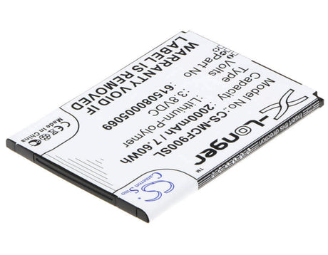 3.8V, Li-Polymer, 2000mAh, SmartPhone battery fits Mobistel, 615080005069, Cynus F9, Cynus F9 4g, 7.6Wh Mobile, SmartPhone Cameron Sino Technology Limited (Smartphone)