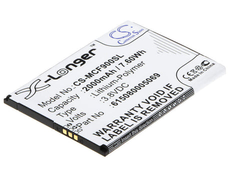 3.8V, Li-Polymer, 2000mAh, SmartPhone battery fits Mobistel, 615080005069, Cynus F9, Cynus F9 4g, 7.6Wh Mobile, SmartPhone Cameron Sino Technology Limited (Smartphone)