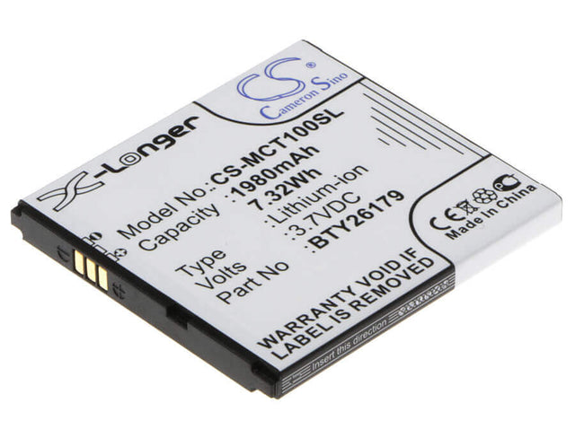 3.7V, Li-ion, 1980mAh, SmartPhone battery fits Mobistel, Bty26179, Cynus T1, 7.33Wh Mobile, SmartPhone Cameron Sino Technology Limited (Smartphone)