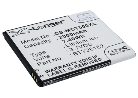 3.7V, Li-ion, 2000mAh, SmartPhone battery fits Mobistel, Bty26182, Cynus T5, Mt-9201b, 7.4Wh Mobile, SmartPhone Cameron Sino Technology Limited (Smartphone)