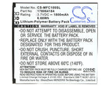 3.7V, Li-Polymer, 1800mAh, SmartPhone battery fits Mobiwire, 178064184, Cygnus, 6.66Wh Mobile, SmartPhone Cameron Sino Technology Limited (Suspended)