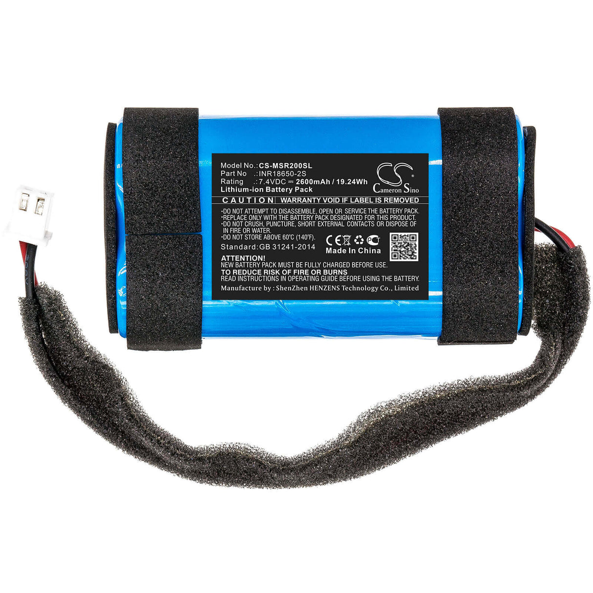 7.4V, Li-ion, 2600mAh, Speaker battery fits Monster, Rove 2, 19.24Wh Speaker Cameron Sino Technology Limited