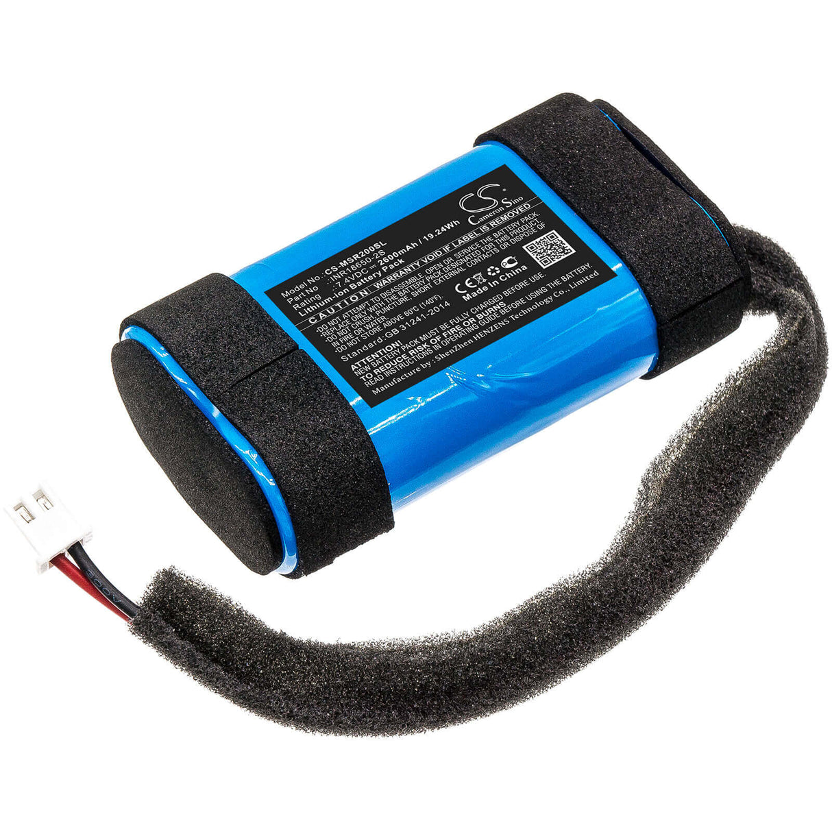 7.4V, Li-ion, 2600mAh, Speaker battery fits Monster, Rove 2, 19.24Wh Speaker Cameron Sino Technology Limited