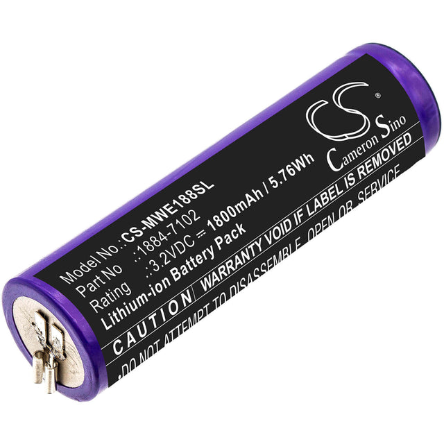 3.2V, LiFePO4, 1800mAh, Shaver battery fits Moser, 1884-7102, 1884 Li+pro, Ermila 1884, 5.76Wh Shaver Cameron Sino Technology Limited