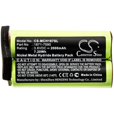 3.6V, Ni-MH, 2000mAh, Shaver battery fits Moser, 1871-7590, Chromstyle 1871, Chromstyle 1872, 7.2Wh Shaver Cameron Sino Technology Limited