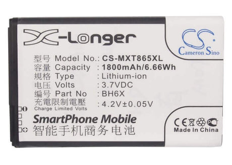 3.7V, Li-ion, 1800mAh, SmartPhone battery fits Verizon, Motorola, Bh6x, A954, Atrix 4g, 6.66Wh Mobile, SmartPhone Cameron Sino Technology Limited (Smartphone)