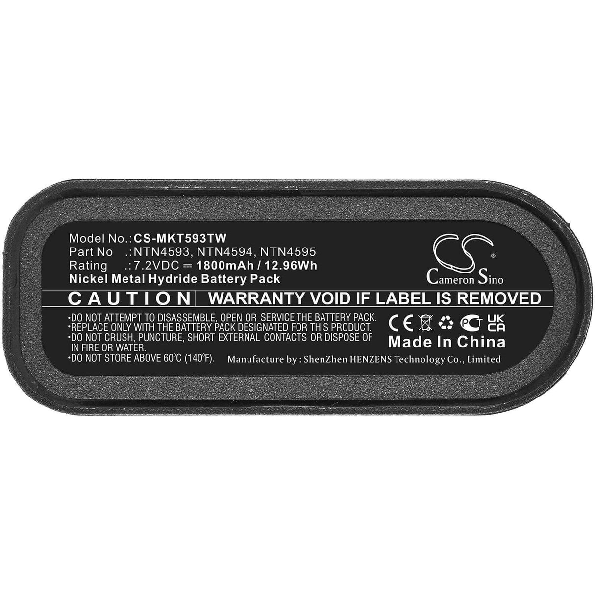 7.2V, Ni-MH, 1800mAh, Two-Way Radio battery fits Motorola, Ntn4538, Astro Saber, Mx1000, 12.96Wh Two-Way Radio Cameron Sino Technology Limited (Suspended)