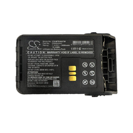 7.4V, Li-ion, 2600mAh, Two-Way Radio battery fits Motorola, Pmnn4440, Dp3000e, Dp3441, 19.24Wh Two-Way Radio Cameron Sino Technology Limited