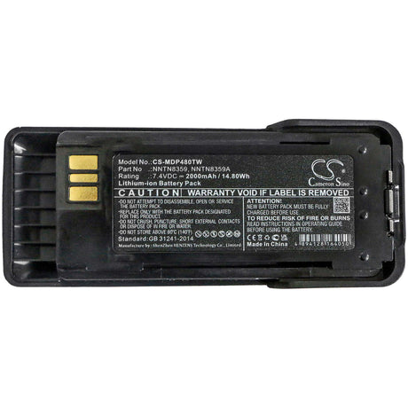 7.4V, Li-ion, 2000mAh, Two-Way Radio battery fits Motorola, XPR7550is, Dgp8550e, Dp4000ex, 14.8Wh Two-Way Radio Cameron Sino Technology Limited
