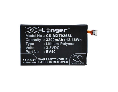 3.8V, Li-Polymer, 3200mAh, SmartPhone battery fits Motorola, Ev40, Droid Razr Hd, Droid Razr Maxx Hd, 12.16Wh Mobile, SmartPhone Cameron Sino Technology Limited (Smartphone)