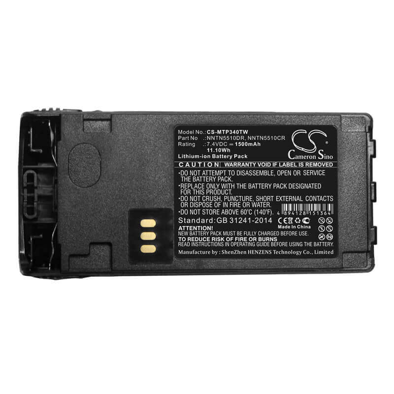7.4V, Li-ion, 1500mAh, Two-Way Radio battery fits Motorola, Nntn5510, Gp329 Ex, Gp340 Atex, 11.1Wh Two-Way Radio Cameron Sino Technology Limited
