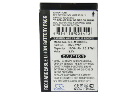 3.7V, Li-ion, 1000mAh, SmartPhone battery fits Motorola, Snn5705, I205, I215, 3.7Wh Mobile, SmartPhone Cameron Sino Technology Limited (Smartphone)