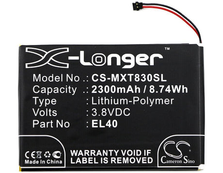 3.8V, Li-Polymer, 2300mAh, SmartPhone battery fits Motorola, El40, Moto E Xt1019, Xt1019, 8.74Wh Mobile, SmartPhone Cameron Sino Technology Limited (Smartphone)