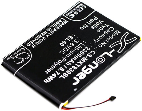 3.8V, Li-Polymer, 2300mAh, SmartPhone battery fits Motorola, El40, Moto E Xt1019, Xt1019, 8.74Wh Mobile, SmartPhone Cameron Sino Technology Limited (Smartphone)