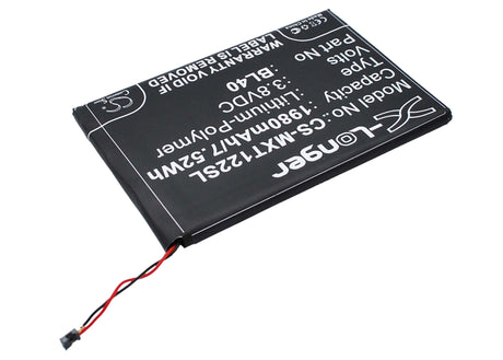 3.8V, Li-Polymer, 1980mAh, SmartPhone battery fits Motorola, Bl40, Moto E, Moto E Dual Tv, 7.52Wh Mobile, SmartPhone Cameron Sino Technology Limited (Smartphone)