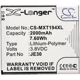 3.8V, Li-Polymer, 2000mAh, SmartPhone battery fits Motorola, Je30, Moto E5 Play Go Edition, Moto E5 Play Go Edition Dual S, 7.6Wh Mobile, SmartPhone Cameron Sino Technology Limited (Smartphone)