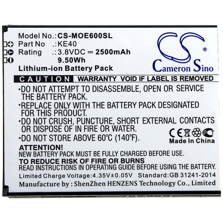Battery For Motorola, Moto E6, Xt2005, Xt2005-1 3.8v, 2500mah - 9.50wh Mobile, SmartPhone Cameron Sino Technology Limited (Smartphone)