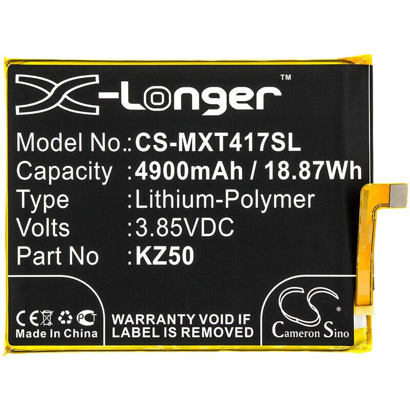 3.85V, Li-Polymer, 4900mAh, SmartPhone battery fits Motorola, Kz50, Moto G Power, Pah30004, 18.87Wh Mobile, SmartPhone Cameron Sino Technology Limited (Smartphone)