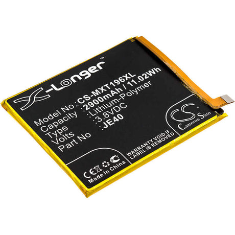 3.8V, Li-Polymer, 2900mAh, SmartPhone battery fits T-mobile, Motorola, Je40, Moto G7 Optimo, Moto G7 Optimo Td-lte, 11.02Wh Mobile, SmartPhone Cameron Sino Technology Limited (Smartphone)