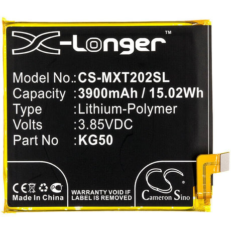 3.85V, Li-Polymer, 3900mAh, SmartPhone battery fits Motorola, Kg50, Moto One Hyper, Xt2027, 15.02Wh Mobile, SmartPhone Cameron Sino Technology Limited (Smartphone)