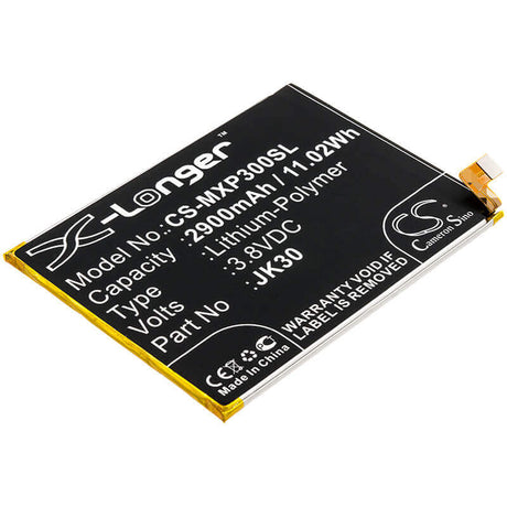 3.8V, Li-Polymer, 2900mAh, SmartPhone battery fits Motorola, Jk30, Moto P30, 11.02Wh Mobile, SmartPhone Cameron Sino Technology Limited (Smartphone)