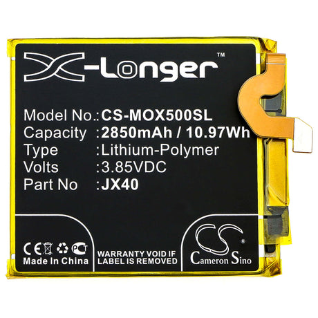 3.85V, Li-Polymer, 2850mAh, SmartPhone battery fits Motorola, Jx40, Moto X5, 10.97Wh Mobile, SmartPhone Cameron Sino Technology Limited (Smartphone)