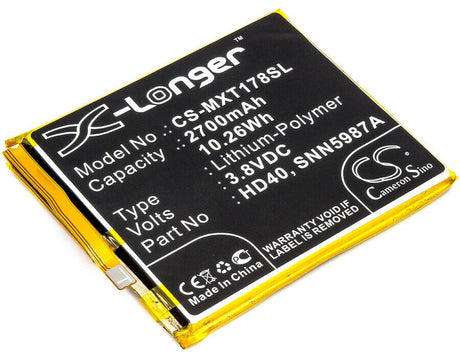 3.8V, Li-Polymer, 2700mAh, SmartPhone battery fits Motorola, Hd40, Moto Z Force 2nd, Moto Z Force 2nd Gen, 10.26Wh Mobile, SmartPhone Cameron Sino Technology Limited (Smartphone)