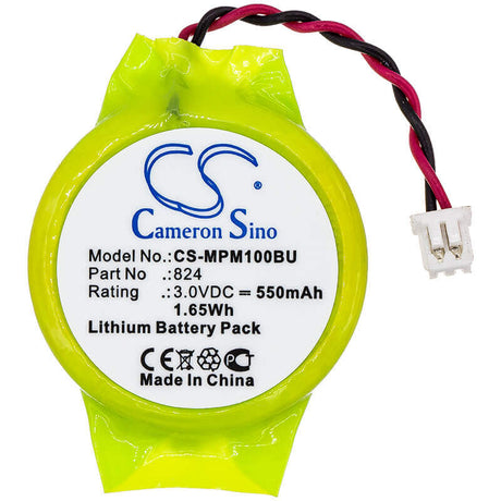 3.0V, Lithium, 550mAh, CMOS / BackUp battery fits Verifone, Motorola, 824, MPM100, MPM-100, 1.65Wh CMOS / BackUp Cameron Sino Technology Limited