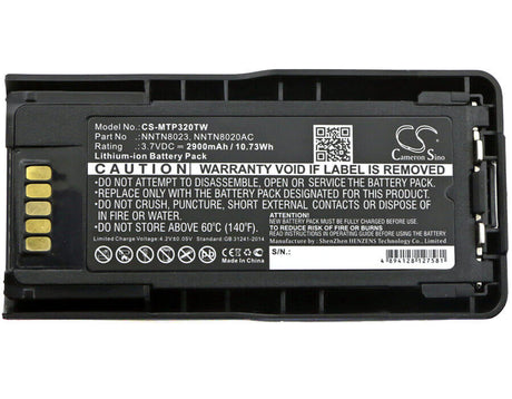 3.7V, Li-ion, 2900mAh, Two-Way Radio battery fits Motorola, Nntn8020, Mtp3100, Mtp3150, 10.73Wh Two-Way Radio Cameron Sino Technology Limited