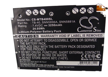 7.4V, Li-Polymer, 3250mAh, Tablet battery fits Motorola, Snn5881a, Mz604, Xoom, 24.05Wh Tablet Cameron Sino Technology Limited