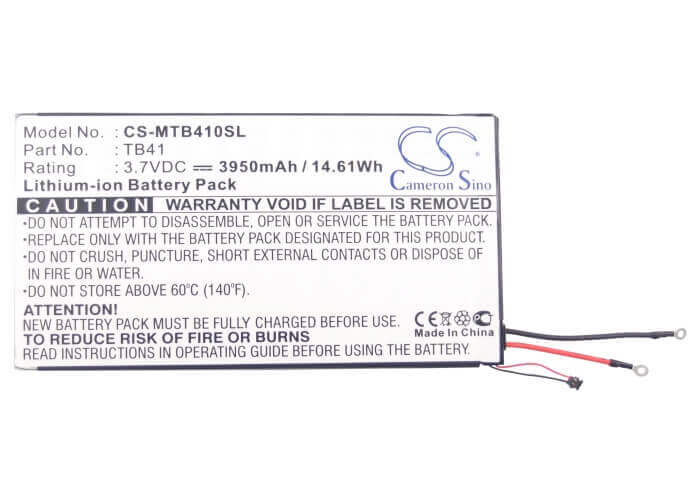 3.7V, Li-Polymer, 3950mAh, Tablet battery fits Motorola, Snn5900, Droid Xyboard 10.1, Mz609, 14.62Wh Tablet Cameron Sino Technology Limited