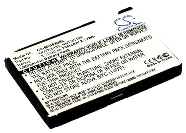 3.7V, Li-ion, 750mAh, SmartPhone battery fits Motorola, Nntn4930, Nextel I830, Nextel I833, 2.78Wh Mobile, SmartPhone Cameron Sino Technology Limited (Suspended)