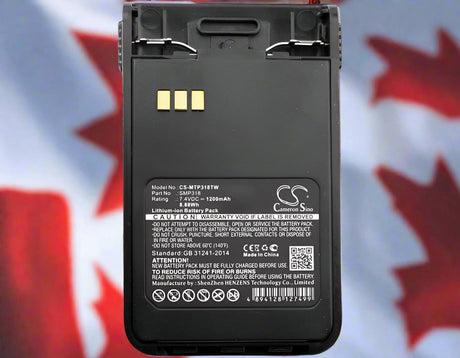 7.4V, Li-ion, 1200mAh, Two-Way Radio battery fits Motorola, Smp318, Smp-318, 8.88Wh Two-Way Radio Cameron Sino Technology Limited