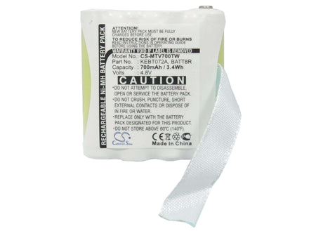 4.8V, Ni-MH, 700mAh, Two-Way Radio battery fits Motorola, Bnh-370, M370h1a, Sx700r, 3.36Wh Two-Way Radio Cameron Sino Technology Limited