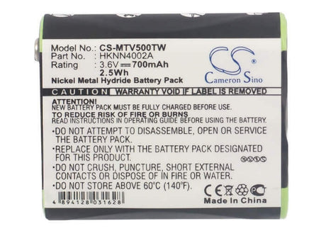 3.6V, Ni-MH, 700mAh, Two-Way Radio battery fits Motorola, 1532, Em1000, Em1000r, 2.52Wh Two-Way Radio Cameron Sino Technology Limited