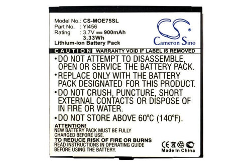 3.7V, Li-ion, 900mAh, SmartPhone battery fits Motorola, Yl456, Ve75, 3.33Wh Mobile, SmartPhone Cameron Sino Technology Limited (Suspended)