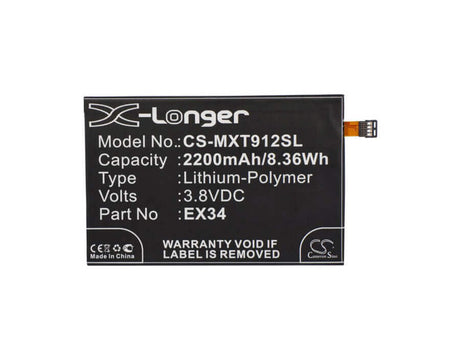 3.8V, Li-Polymer, 2200mAh, SmartPhone battery fits Motorola, Ex34, Ghost, Moto X, 8.36Wh Mobile, SmartPhone Cameron Sino Technology Limited (Smartphone)