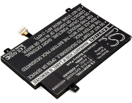 7.4V, Li-Polymer, 4200mAh, Tablet battery fits Msi, 40033906, Windpad 110, Windpad 110w, 31.08Wh Tablet Cameron Sino Technology Limited (Suspended)